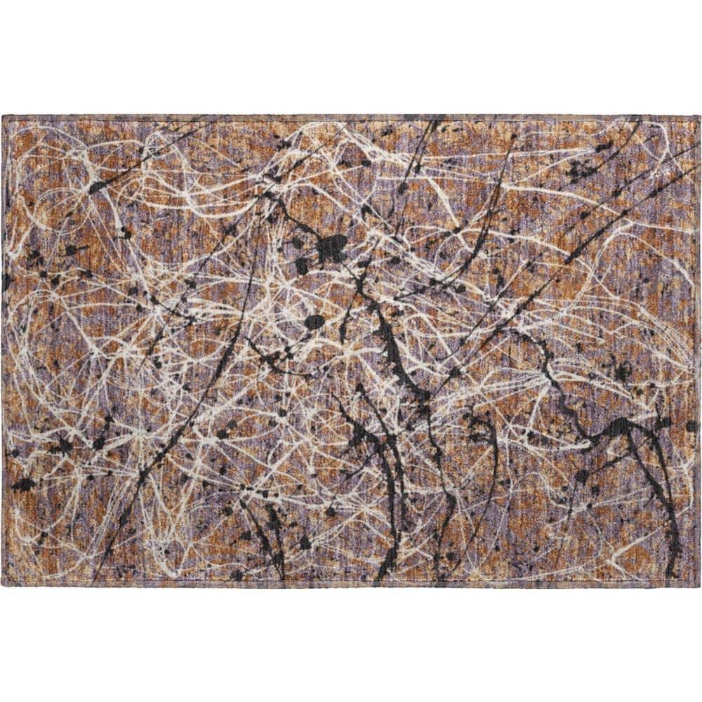 Mayfield Premium Machine Washable Abstract AMF2389 Paprika 2 ft. x 3 ft. Accent Rug price history on PriceWatchPro