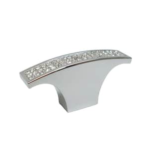 Vence Collection 2-1/2 in. (64 mm) x 9/16 in. (15 mm) Crystal and Chrome Contemporary Cabinet Knob