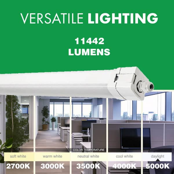 LEDone 8 ft. 100-Watt 11442 Lumen Dimmable White Vapor Tight