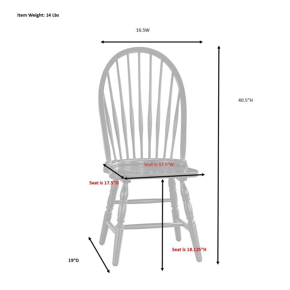 Traditional Pure White Windsor High-Back Side Chair in Wood