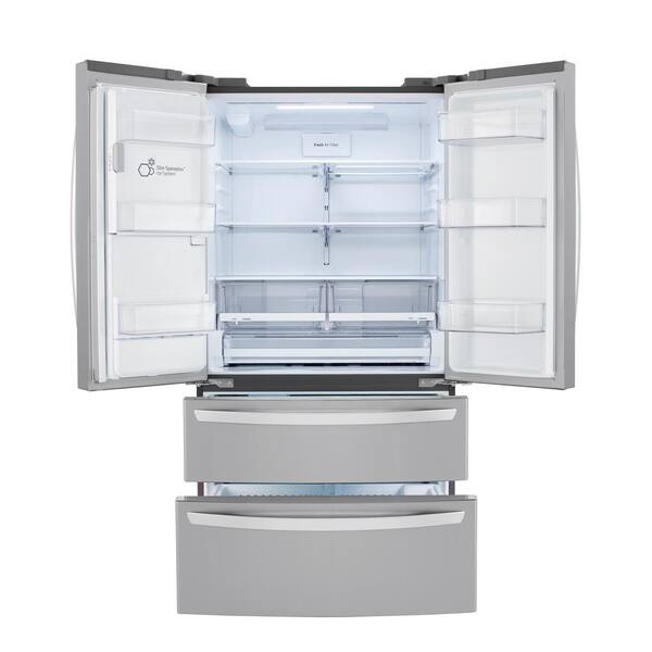 Lg Electronics 28 Cu Ft 4 Door French Door Refrigerator Dual Ice With Craft Ice In Printproof Stainless Steel Lrmxs2806s The Home Depot