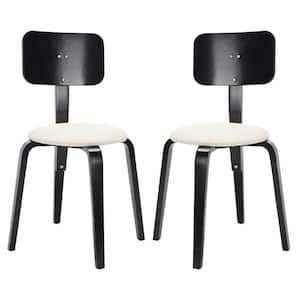 Jo Black/Cream 17.2 in. Wood Dining Chair Set of 2