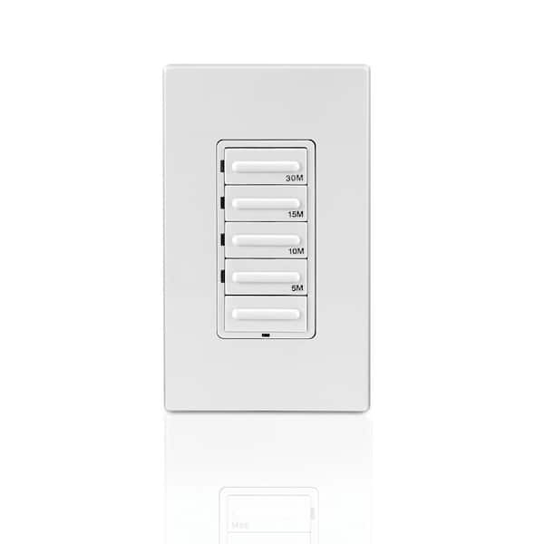 Leviton 1800-Watt 30-Minute Decora Preset Single-Pole/3-Way Countdown Timer (Neutral Wire Required), White/Ivory/Light Almond