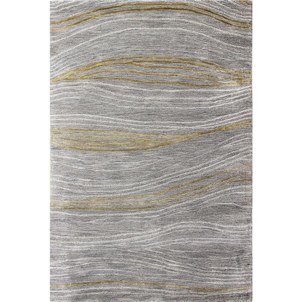 BASHIAN Greenwich Grey 9 ft. x 12 ft. (8'6" x 11'6") Abstract Contemporary Area Rug