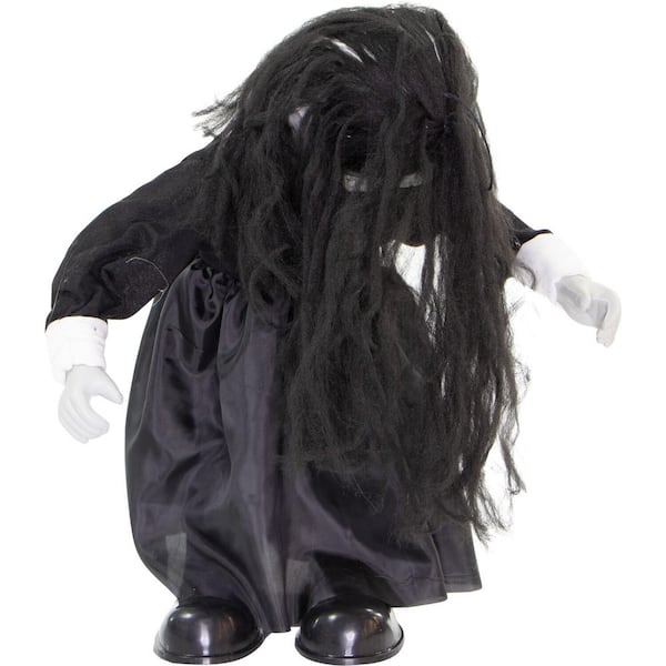 Haunted Hill Farm 26 in. Lana the Animated Growling Zombie Girl, Indoor or Covered Outdoor Halloween Decoration, Battery Operated