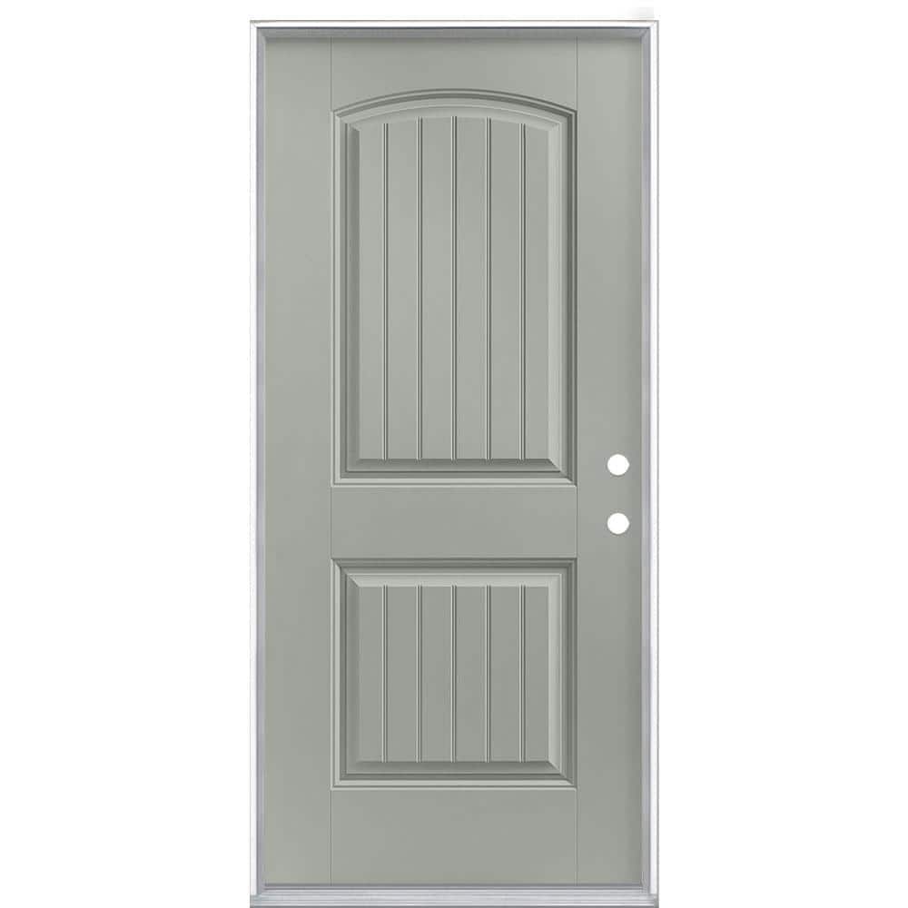36 in. x 80 in. Cheyenne 2-Panel Left Hand Inswing Painted Smooth Fiberglass Prehung Front Exterior Door No Brickmold price history on PriceWatchPro