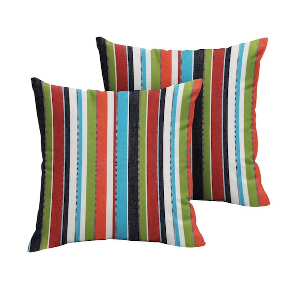 SORRA HOME Sunbrella Carousel Confetti Outdoor Knife Edge Throw Pillows (2-Pack)