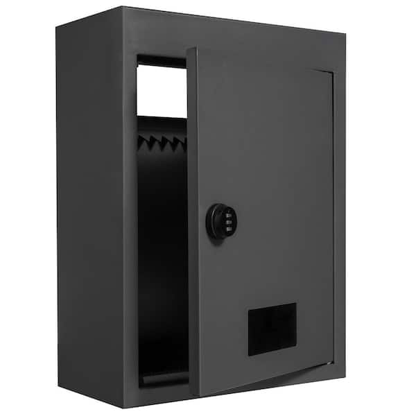 Through The Wall Drop Box, Heavy Duty Steel Through the Wall Mailbox, 12.5x6.3x16.9 in. Mail Drop Box, Black 2025 Update