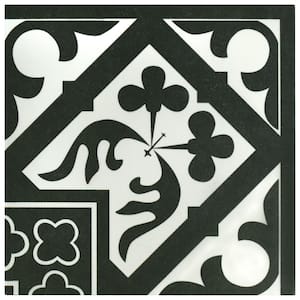 Majestic Orleans Angulo Black 9-3/4 in. x 9-3/4 in. Satin Porcelain Floor and Wall Tile Trim