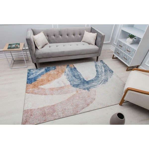 Malina Smokey Blue 2 ft. X 4 ft. Area Rug