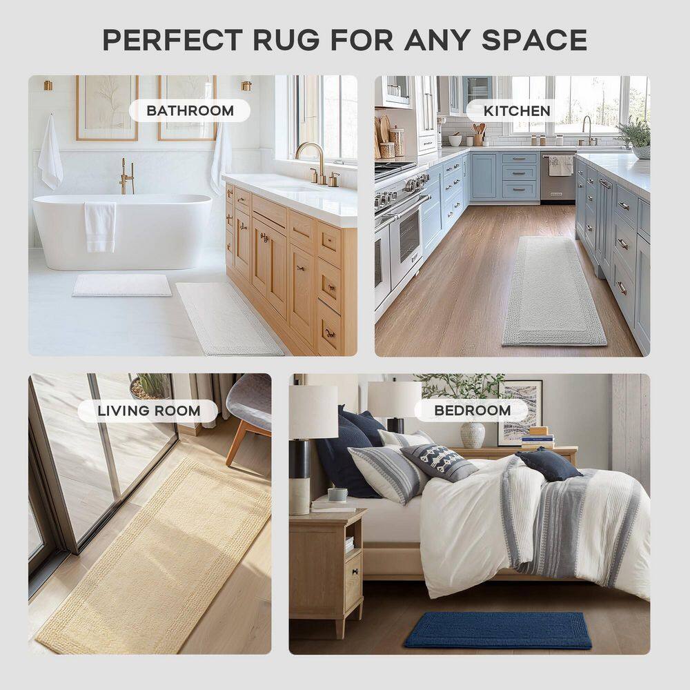 Splendor Natural Cotton Tufted Reversible Bath Rug