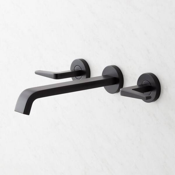 SIGNATURE HARDWARE Lexia Single Handle Wall Mounted Bathroom Faucet in ...