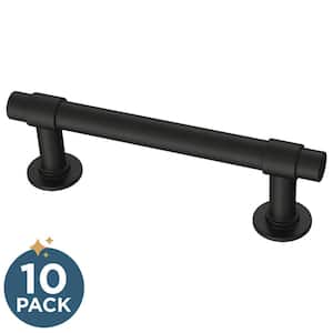 3 in. (76 mm) Matte Black Cabinet Straight Bar Drawer Pull (10-Pack)