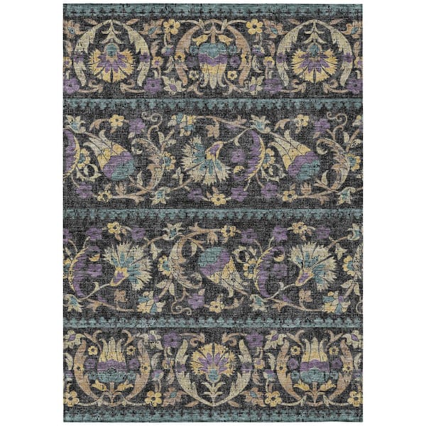 Chantille Machine Washable Indoor/Outdoor Abstract ACN2480 Black 5 ft. x 7 ft. 6 in. Area Rug