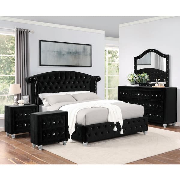 Furniture of America Nesika 5-Piece Pink Queen Bedroom Set