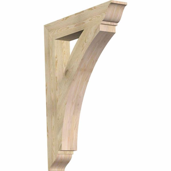 Ekena Millwork 6 in. x 48 in. x 36 in. Douglas Fir Thorton Traditional Rough Sawn Bracket