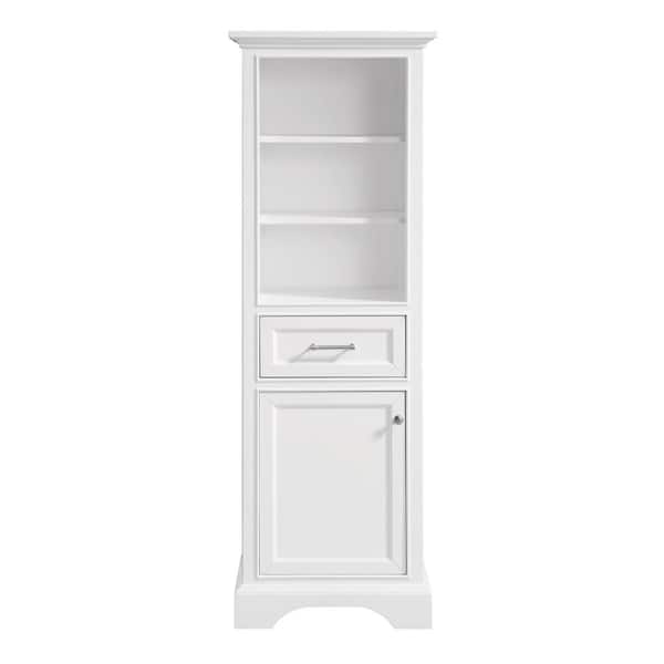 Windlowe 22 in. W x 16 in. D x 65 in. H White Freestanding Linen Cabinet