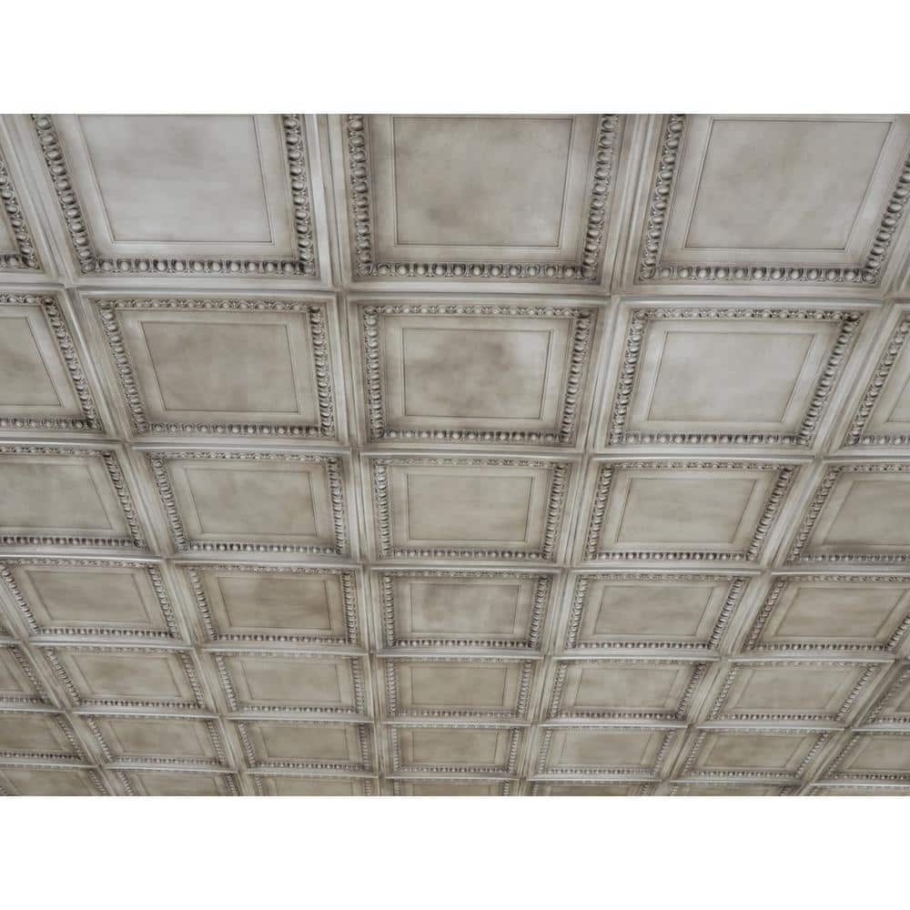 Cambridge Antique White 24'' x 24'' PVC Ceiling Tile Set
