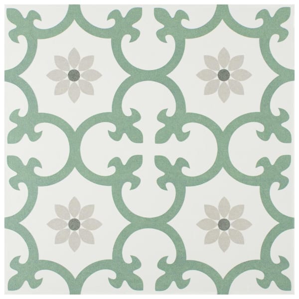 Merola Tile Daria Kale 9-3/4 in. x 9-3/4 in. Porcelain Floor and Wall Take Home Tile Sample