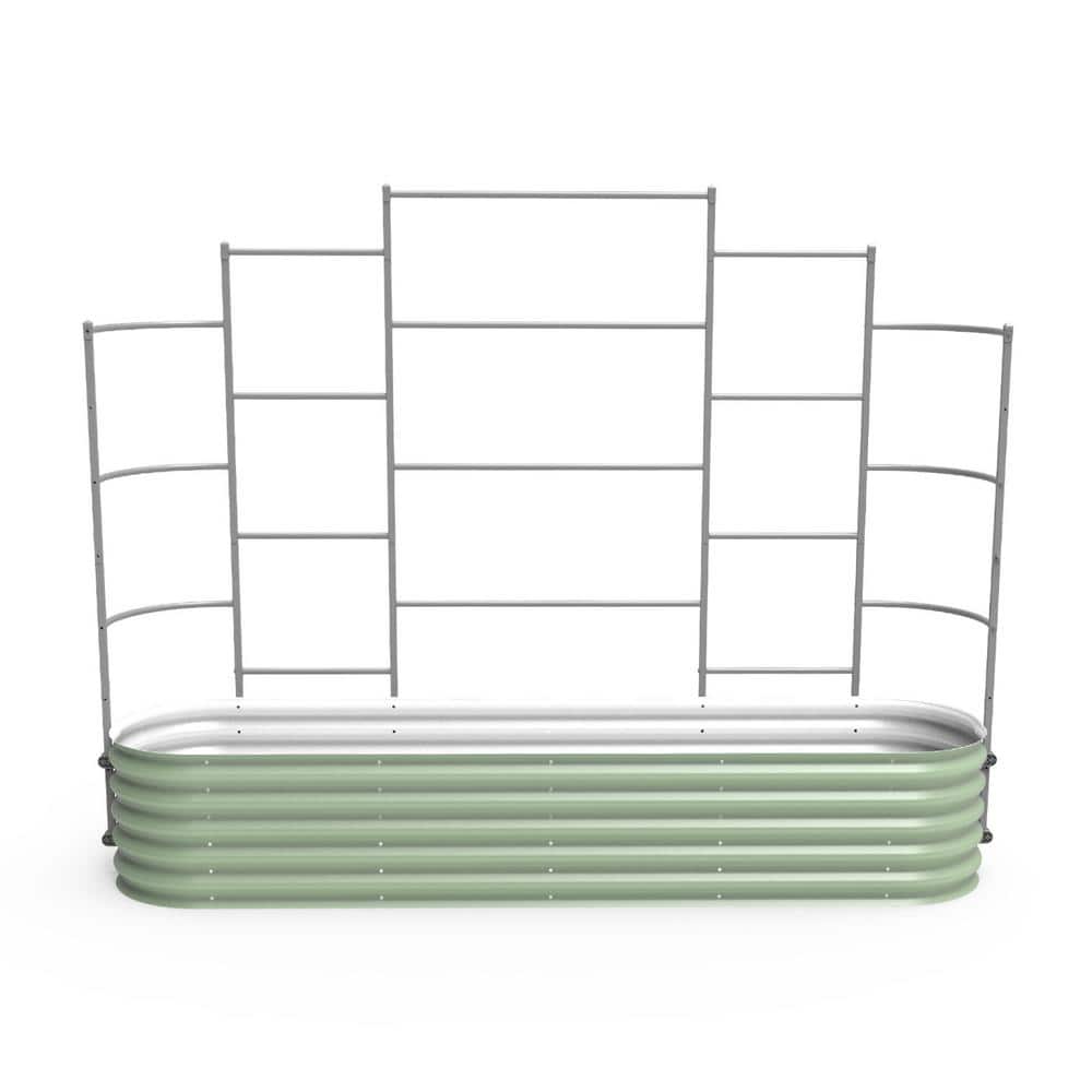 Gray Powder-Coated Metal Modular Garden Wall Trellis