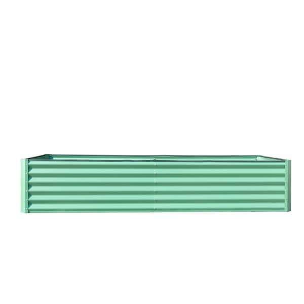 8 ft. x 4 ft. x 1.5 ft. Galvanized Steel Raised Garden Bed, Thickening Metal Planter Box, Green