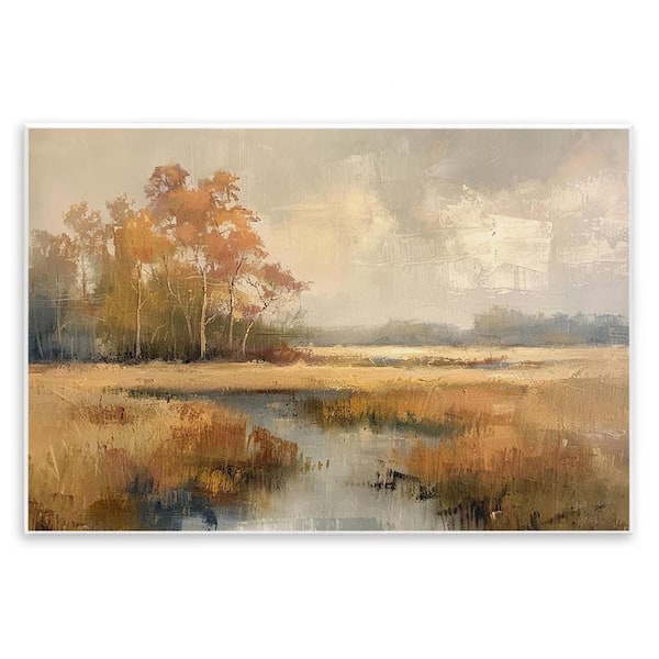Autumn Stream Landscape by LSR Design Studio Unframed Nature Graphic Art Print 13 in. x 19 in.
