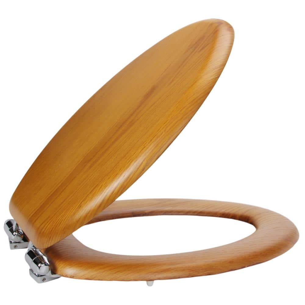 Design House Dalton Elongated Toilet Seat Features Close Front Toilet Seat in Honey Oak