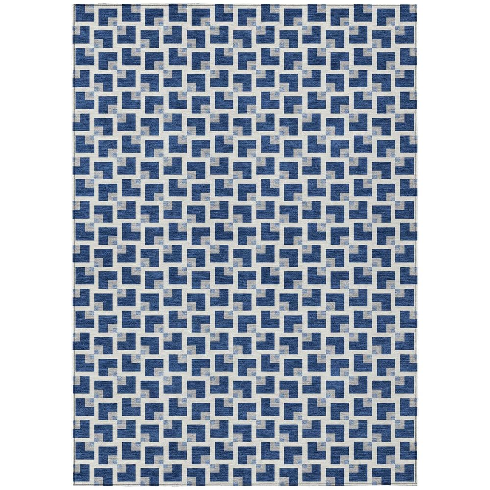 Chantille Machine Washable Indoor/Outdoor Abstract ACN2602 Navy 8 ft. x 10 ft. Area Rug price history on PriceWatchPro