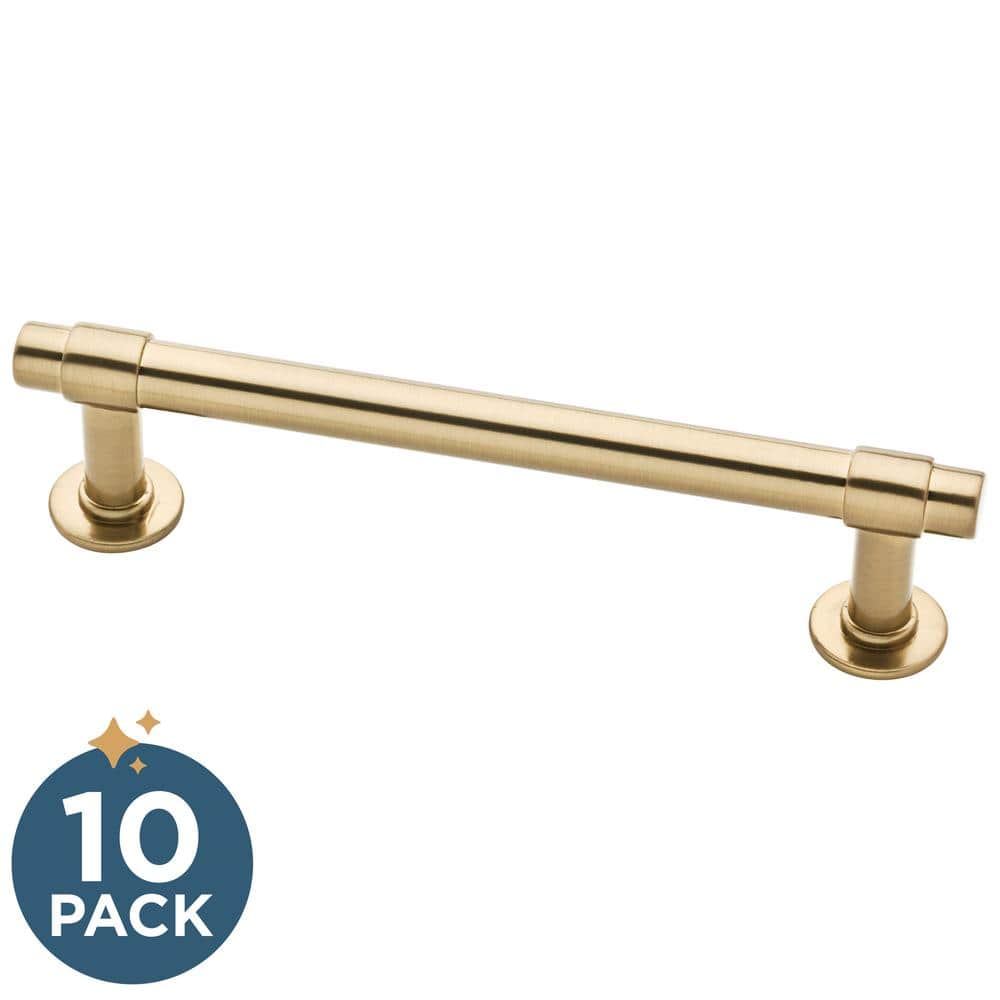 10-Pack Straight Bar 4 in. (102 mm) Classic Champagne Bronze Cabinet Drawer