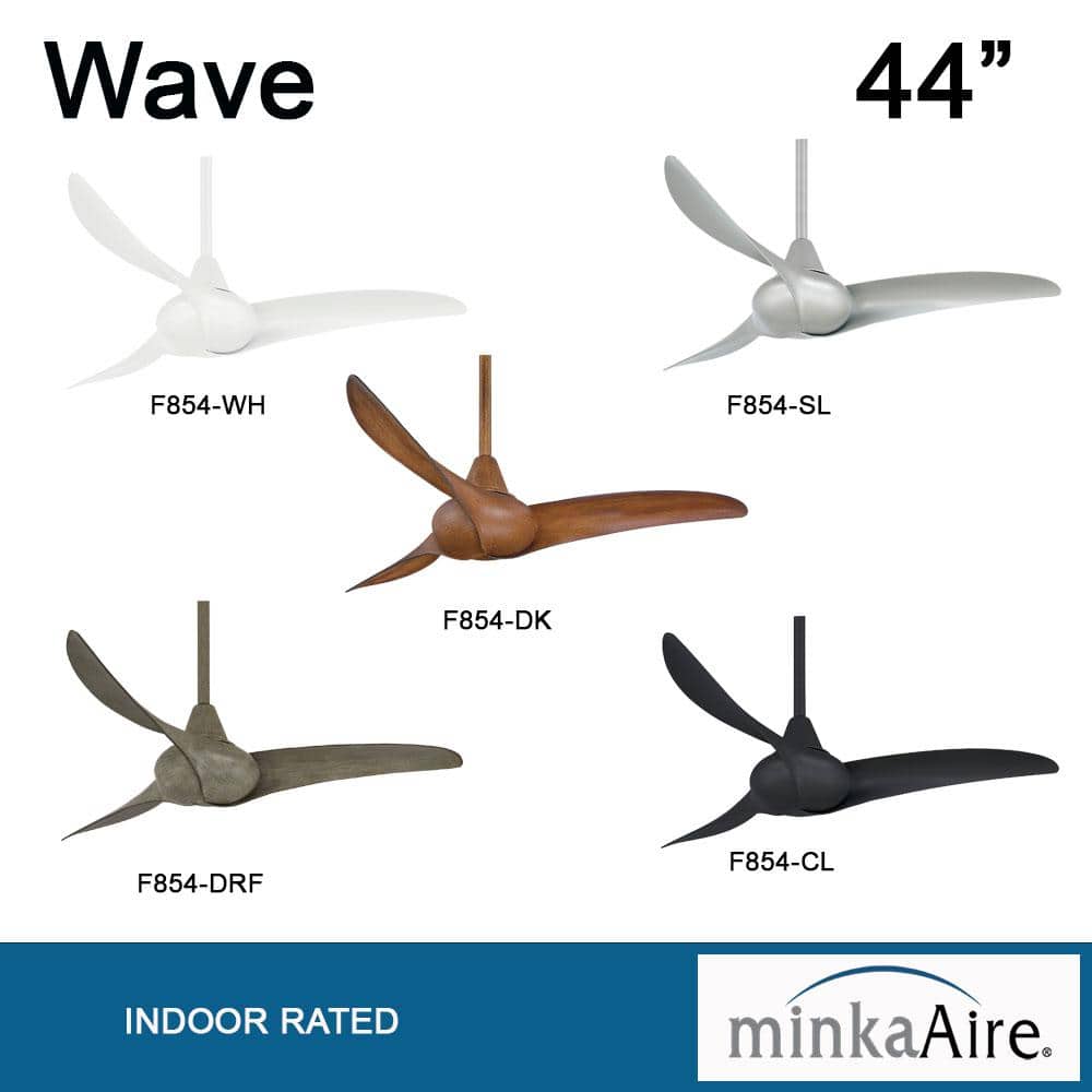 Coal Black 44-Inch Modern Ceiling Fan with Remote Control