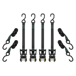 Tactical 14 ft. 500 lbs. Working Load Limit Ratchet Tie Down Strap (4-Pack)