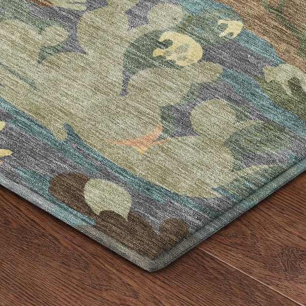 Mayfield Premium Machine Washable Abstract AMF2496 Teal 2 ft. x 3 ft. Accent Rug