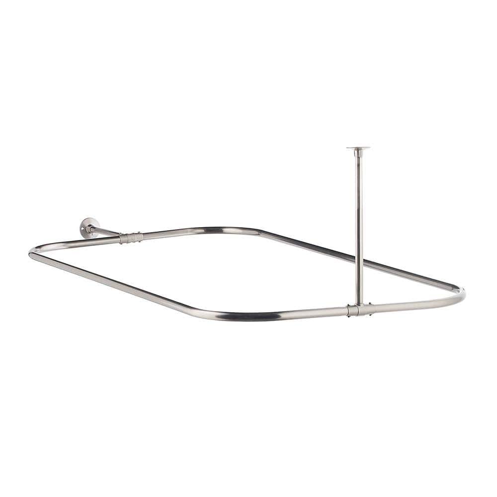 55" White Cast Iron Clawfoot Soaking Tub with Brushed Nickel Accessories