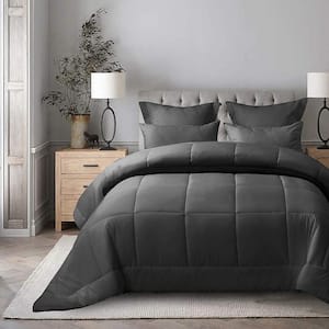 2-Piece Gray All Season Alternative Comforter Ultra Soft 100% Microfiber Polyester Twin Duvet Insert
