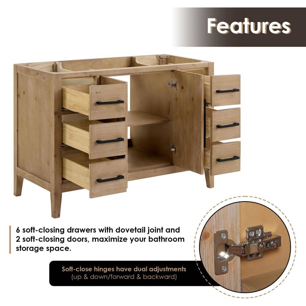 Laurel 47.2" Weathered Fir Freestanding Bathroom Vanity Base