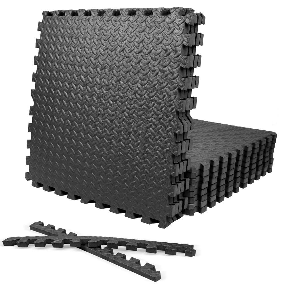 CAP 24 in. x 24 in. x 3/4 in. Extra Thick Interlocking Puzzle Exercise Mat  for Home and Gym Equipment (48 sq. ft.) MTS2-2206AM - The Home Depot
