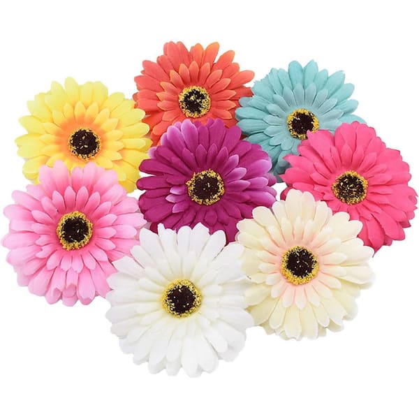 Afoxsos 1.18 in. Mixed Color Artificial Daisy Flower Heads for Crafts and Decor