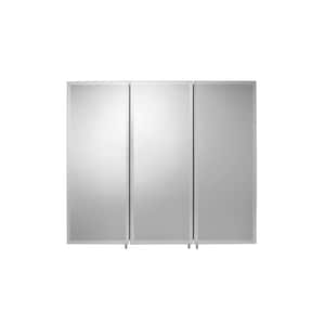 30 in. W x 26 in. H Frameless Aluminum Recessed or Surface-Mount Bathroom Medicine Cabinet with Easy Hang System