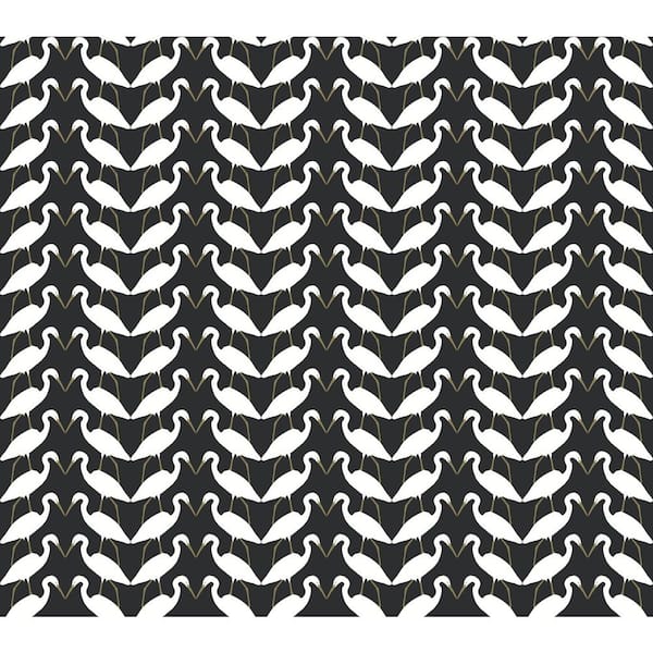 York Wallcoverings 45 sq ft Elegant Birds Black Peel and Stick Non-woven Wallpaper