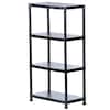 HDX 4-Tier Easy Assembly Scratch Resistant Plastic Garage Storage Shelving Unit in Black (28 in. W x 52 in. H x 15 in. D) 17307263B