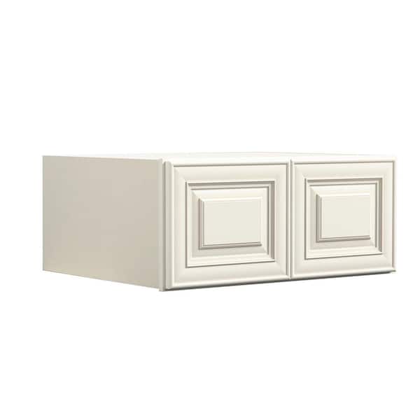 Hausvita 33 in. W x 24 in. D x 15 in. H in Cameo White Plywood Ready to Assemble Kitchen Wall Cabinets with 2 Doors