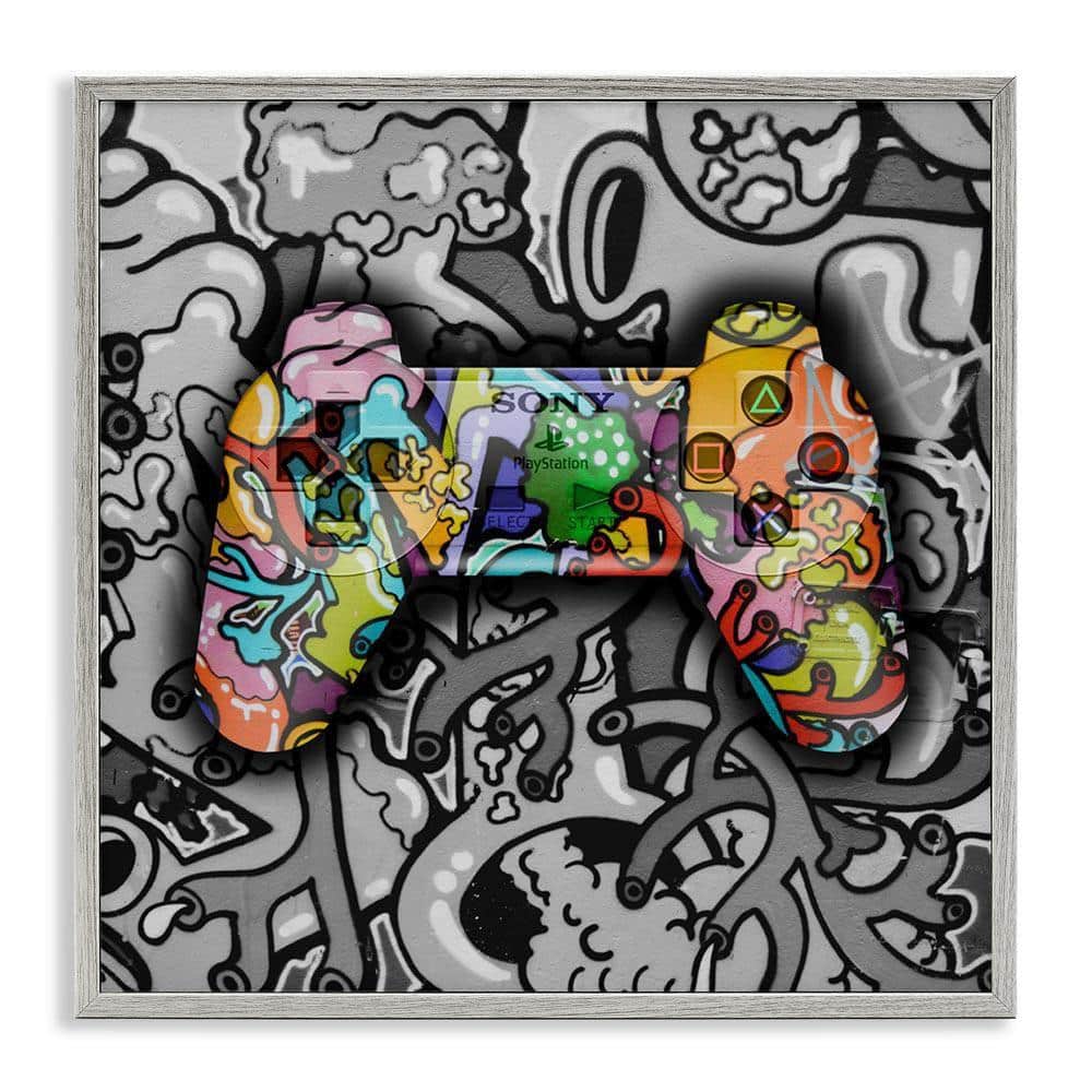 Urban Patterned Controller by Svetlana Aleynikova Gray Framed Abstract Giclee Art Print 24 in. x 24 in.