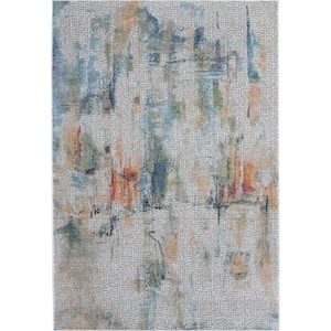 Global Vintage Ivory/Multicolor 5 ft. x 8 ft. Oriental Contemporary Area Rug