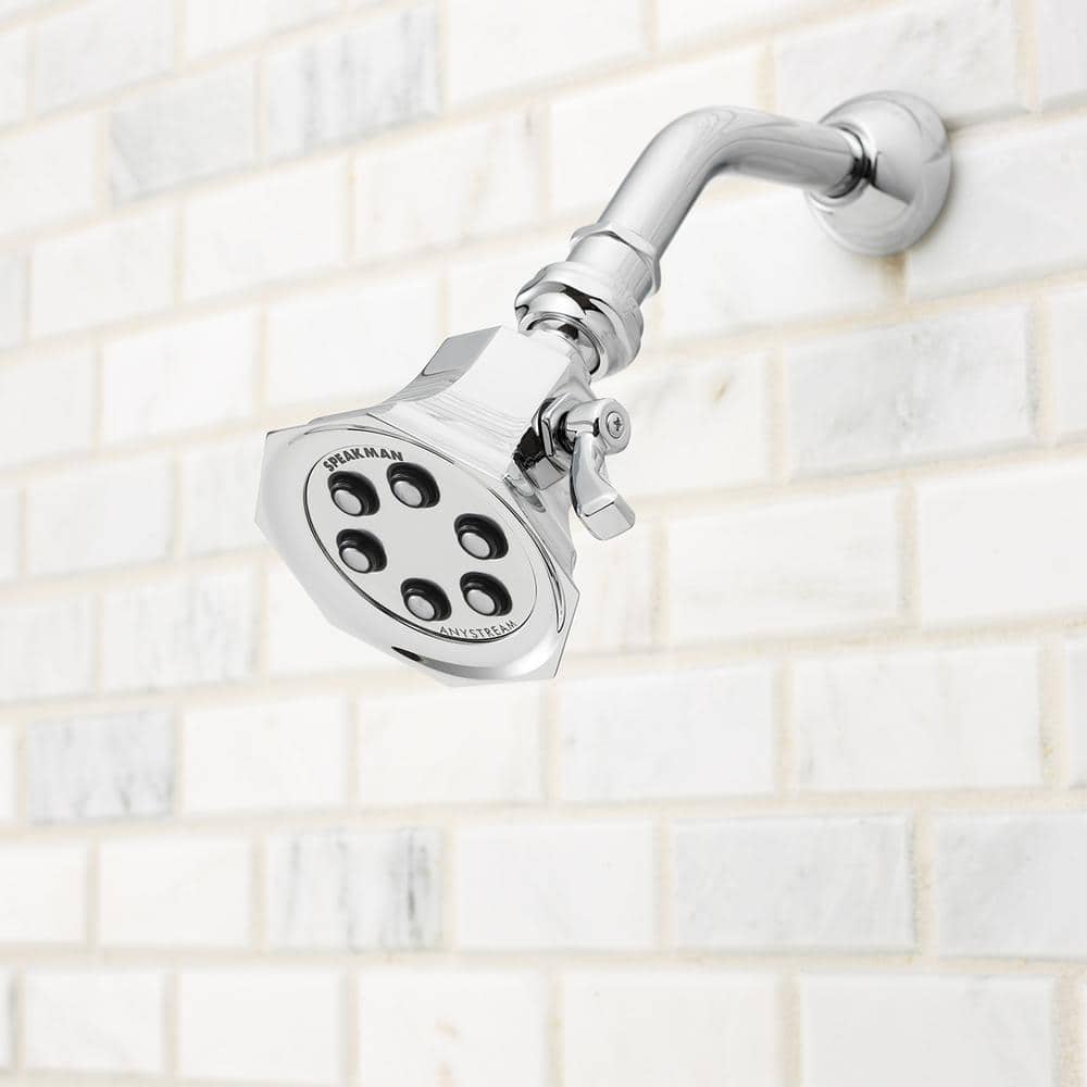 Polished Chrome Octagonal Solid Brass Wall Mounted Shower Head