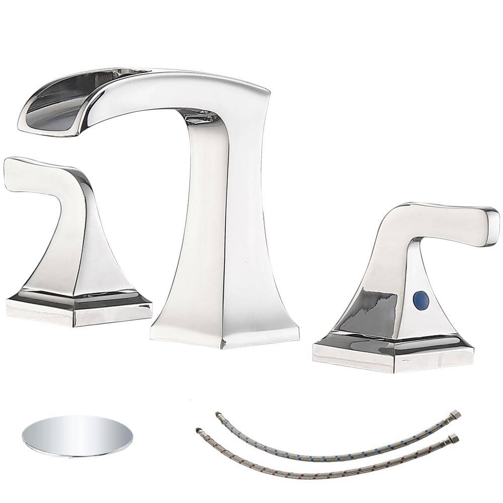 cadeninc 8 in. Widespread 2-Handle Waterfall Bathroom Sink Faucet in ...