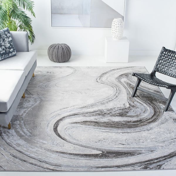 Orchard 9 ft. x 12 ft. Gray/Light Gray Abstract Area Rug