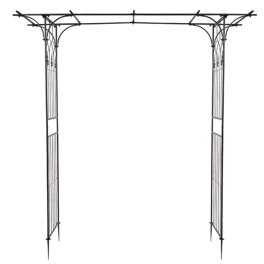 Karl home 81.88 in. x 81.1 in. Garden Iron Arbor 253638003589 - The ...