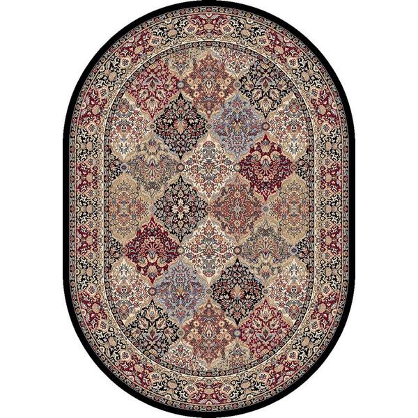 Ancient Garden Multi Panel 3 ft. x 5 ft. Oval Indoor Area Rug