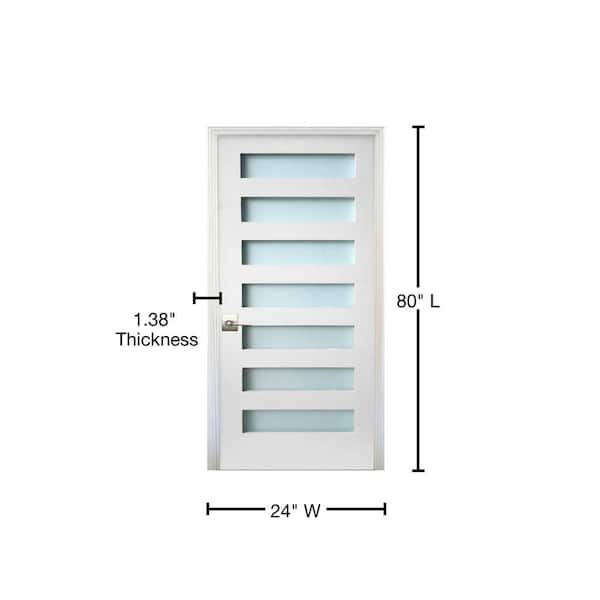 24 in. x 80 in. 7-Lite Satin Etch Primed Solid Core MDF Interior Door Slab 24 in. x 80 in. 7-Lite Satin Etch Primed Solid Core MDF Interior Door Slab