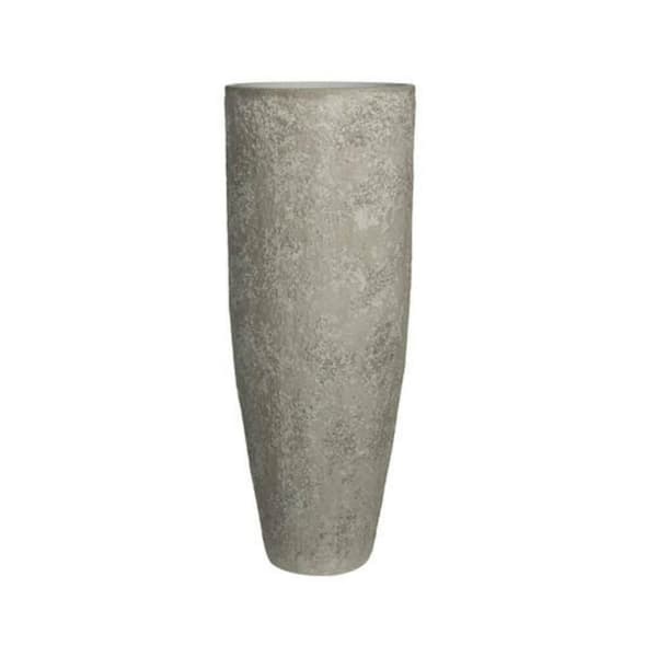 15.75 in. W x 38.19 in. H XL Round Imperial White Ficonstone Indoor Outdoor Dax Planter